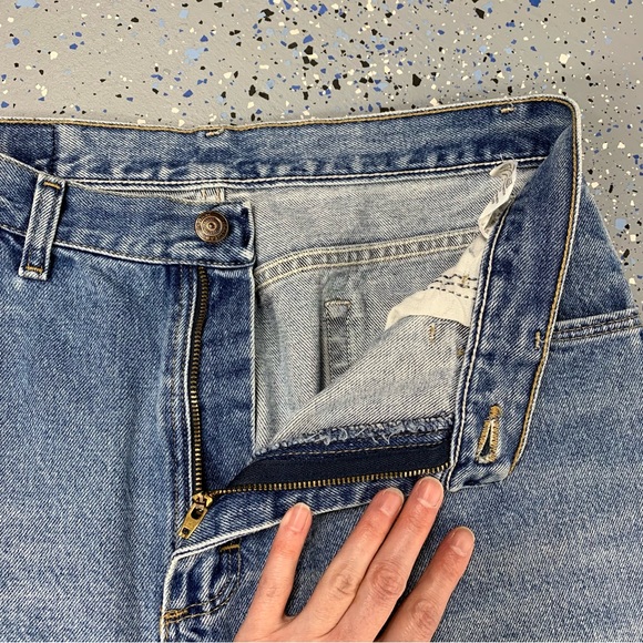 Vintage 80s Gitano Distressed Mom Jeans High Waist Tapered Leg 14 Petite 32"x29" - Picture 3 of 11